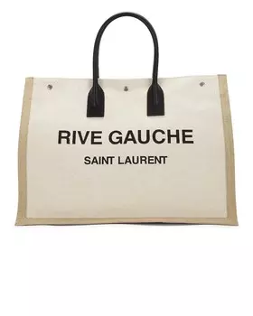 Сумка-тоут «Рив Гош» Saint Laurent, цвет Off White & Black