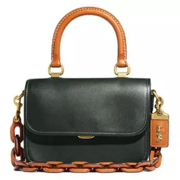 Сумка-тоут Rogue Leather, маленькая квадратная сумка, сумка через плечо, сумка-труба, женская сумка COACH