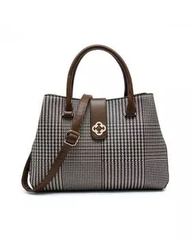 Сумка-тоут с 3 отделениями и застежкой-молнией сверху JFY, коричневый