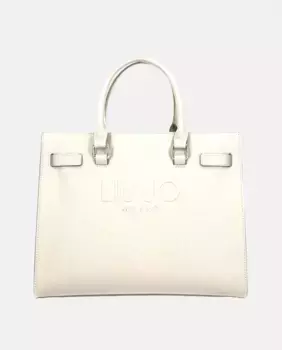 Сумка-тоут с эффектом сафьяна LIUJO, белый