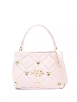 Сумка-тоут с аппликацией Love Moschino, розовый