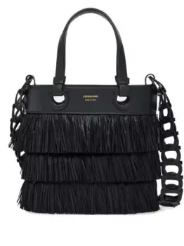 Сумка-тоут с бахромой Ferragamo, черный