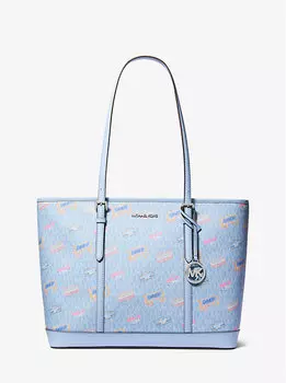 Сумка-Тоут с большим фирменным логотипом Jet set Michael Kors, синий
