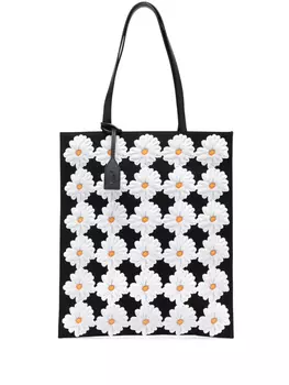 Сумка-тоут с цветочной аппликацией Moschino, черный