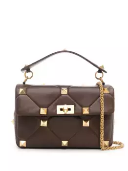 Сумка-тоут с декором Rockstud VALENTINO GARAVANI, коричневый