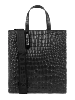 Сумка-тоут с детальной этикеткой, модель "Кроко" LIEBESKIND BERLIN, черный
