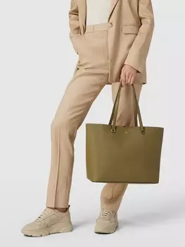Сумка-тоут с детализацией лейбла модель "KARLY" Lauren Ralph Lauren, оливково-зеленый
