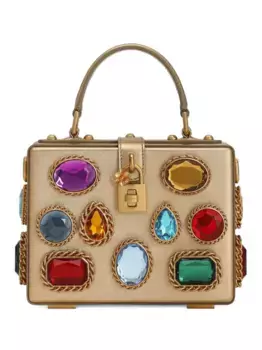 Сумка-тоут с драгоценными камнями DOLCE & GABBANA, золотой