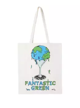 Сумка-тоут с графичным принтом MSGM, белый