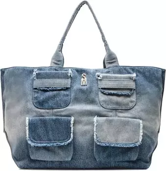 Сумка-тоут с карманами-каргоми Banisia-D Xl Steve Madden, цвет Denim