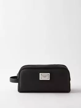 Сумка-тоут с кожаной отделкой и логотипом Dolce & Gabbana, черный