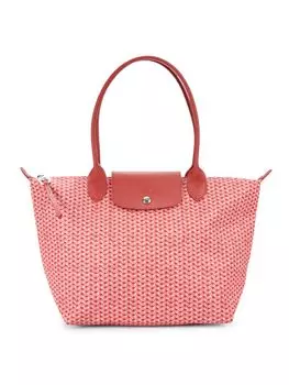 Сумка-тоут с кожаной отделкой и принтом Longchamp, цвет Antique Pink