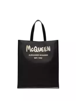 Сумка-тоут с логотипом Alexander McQueen, черный