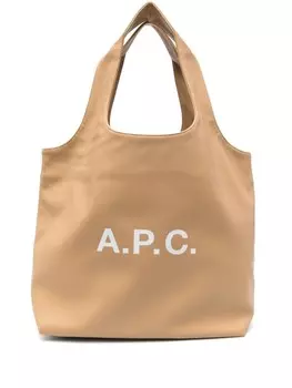 Сумка-тоут с логотипом APC A.P.C., коричневый