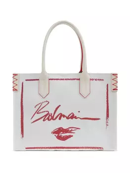Сумка-тоут с логотипом Balmain, белый