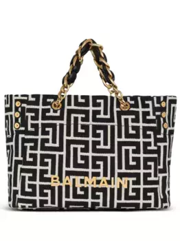 Сумка-тоут с логотипом BALMAIN, черный
