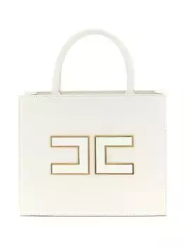 Сумка-тоут с логотипом Elisabetta Franchi, нейтральный