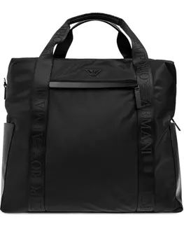 Сумка-тоут с логотипом Emporio Armani, черный