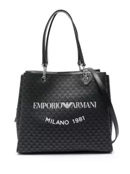 Сумка-тоут с логотипом EMPORIO ARMANI, черный