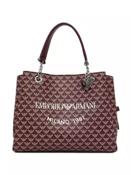 Сумка-тоут с логотипом Emporio Armani, красный