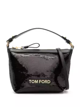 Сумка-тоут с логотипом и пайетками TOM FORD, черный