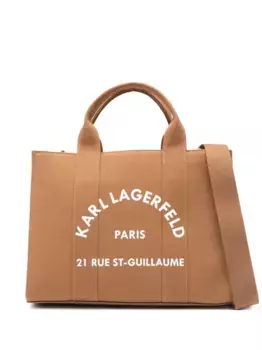 Сумка-тоут с логотипом KARL LAGERFELD, коричневый