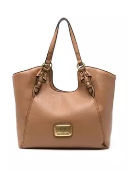 Сумка-тоут с логотипом Love Moschino, коричневый