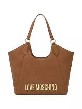 Сумка-тоут с логотипом Love Moschino, коричневый