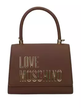 Сумка-тоут с логотипом Love Moschino, коричневый