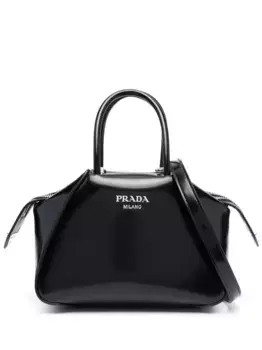 Сумка-тоут с логотипом Prada, черный