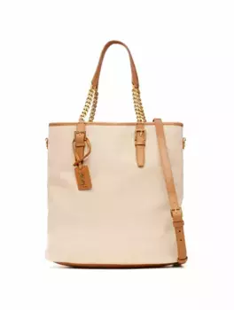 Сумка-тоут с логотипом Saint Laurent, бежевый