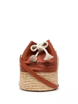 Сумка-тоут с логотипом Sensi Studio, коричневый