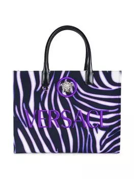 сумка-тоут с логотипом Versace, цвет Orchid Multi