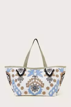 Сумка-Тоут с металлической вышивкой Monsoon, синий