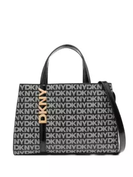 Сумка-тоут с монограммой и логотипом DKNY, черный