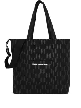 Сумка-тоут с монограммой KARL LAGERFELD, черный