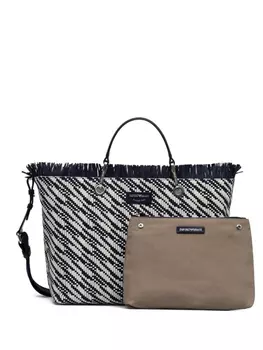 Сумка-тоут с нашивкой-логотипом Emporio Armani, синий