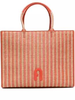 Сумка-тоут с нашивкой-логотипом Furla, оранжевый