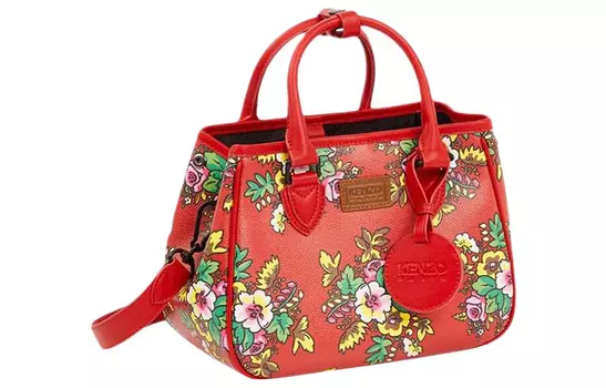 Сумка-тоут с нашивкой-логотипом и цветочным принтом KENZO