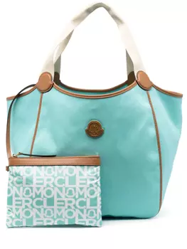 Сумка-тоут с нашивкой-логотипом Moncler, синий