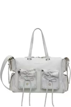 Сумка-тоут с несколькими карманами белого и серого цветов Acne Studios