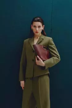 Сумка-тоут с отстрочкой сверху ZARA, цвет Burgundy Red