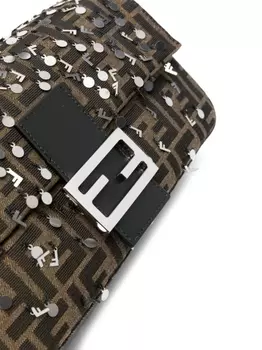 Сумка-тоут с пайетками FENDI, коричневый