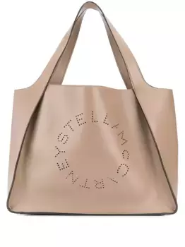 Сумка-тоут с перфорированным логотипом STELLA MCCARTNEY, серый