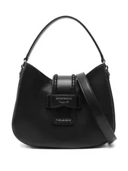 Сумка-тоут с плетеными деталями EMPORIO ARMANI, черный