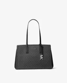 Сумка-тоут с принтом логотипа Laila Michael Michael Kors, черный