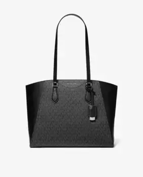 Сумка-тоут с принтом логотипа Taryn Michael Michael Kors, черный