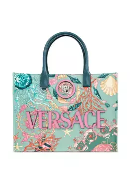 Сумка-тоут с принтом Medusa VERSACE, зеленый
