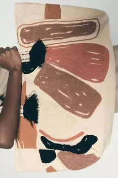 Сумка-тоут с принтом ZARA, кэмел