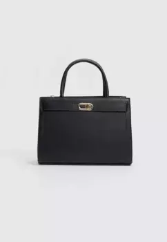 Сумка-тоут с пряжкой Stradivarius, черный